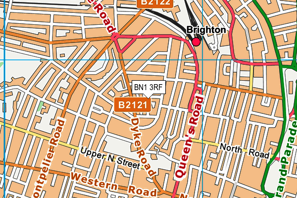 BN1 3RF map - OS VectorMap District (Ordnance Survey)