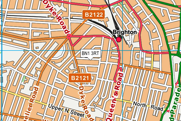 BN1 3RT map - OS VectorMap District (Ordnance Survey)