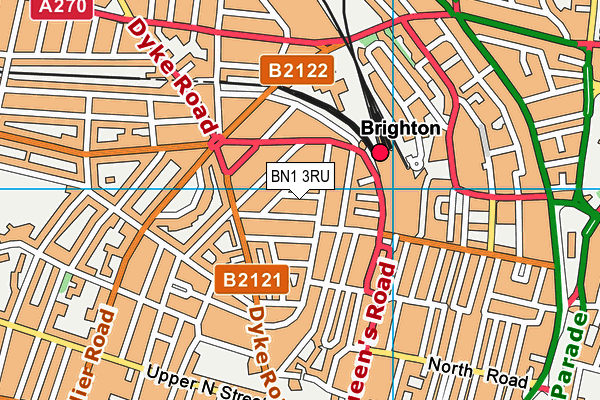 BN1 3RU map - OS VectorMap District (Ordnance Survey)