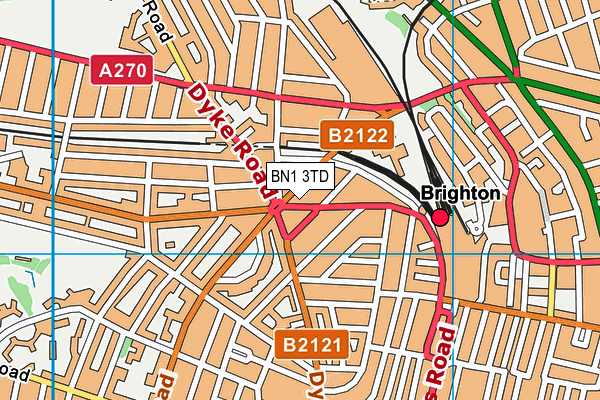 BN1 3TD map - OS VectorMap District (Ordnance Survey)