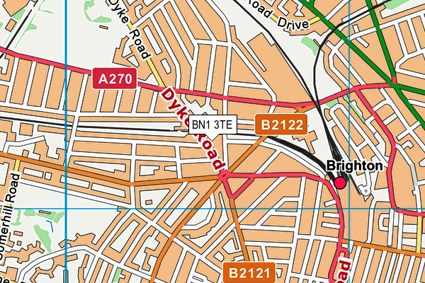 BN1 3TE map - OS VectorMap District (Ordnance Survey)