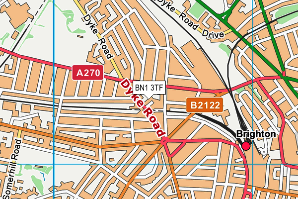BN1 3TF map - OS VectorMap District (Ordnance Survey)