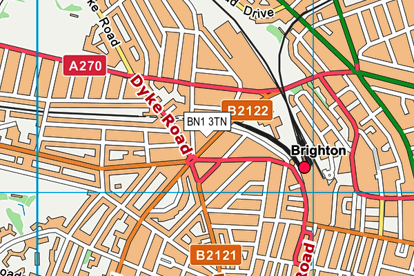 BN1 3TN map - OS VectorMap District (Ordnance Survey)