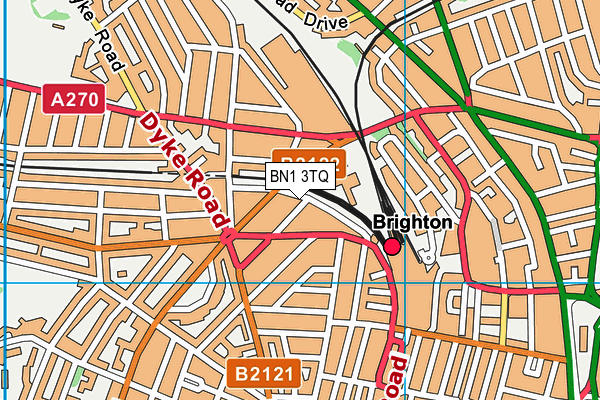 BN1 3TQ map - OS VectorMap District (Ordnance Survey)