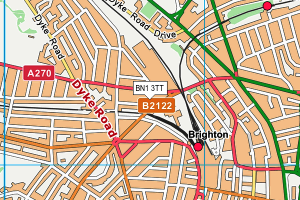 BN1 3TT map - OS VectorMap District (Ordnance Survey)