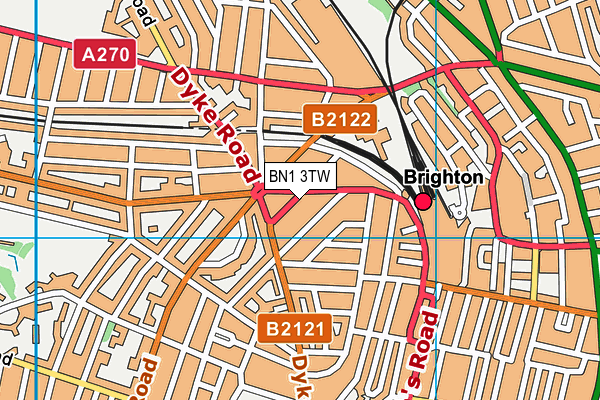 BN1 3TW map - OS VectorMap District (Ordnance Survey)