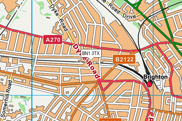 BN1 3TX map - OS VectorMap District (Ordnance Survey)