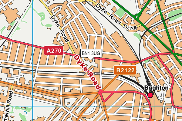 BN1 3UG map - OS VectorMap District (Ordnance Survey)