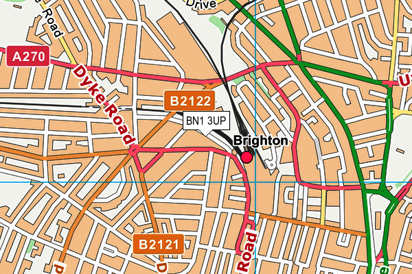 BN1 3UP map - OS VectorMap District (Ordnance Survey)