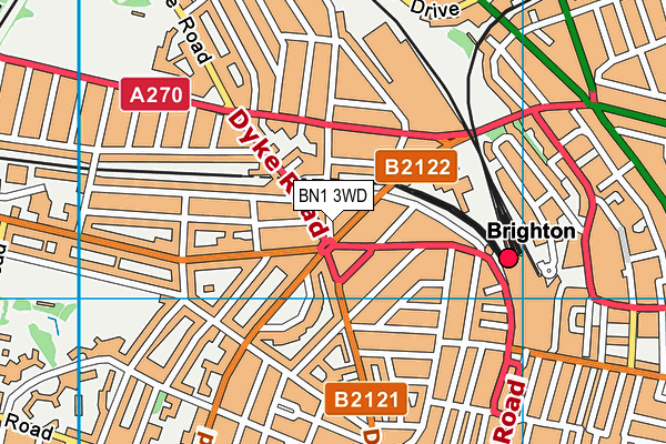 BN1 3WD map - OS VectorMap District (Ordnance Survey)