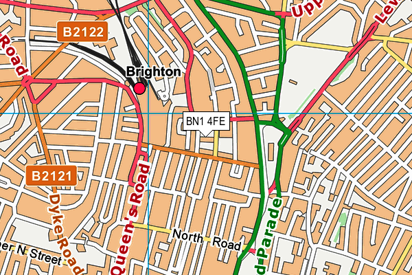 BN1 4FE map - OS VectorMap District (Ordnance Survey)