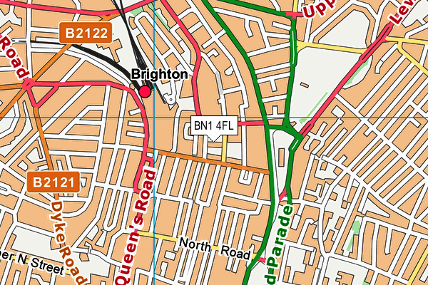 BN1 4FL map - OS VectorMap District (Ordnance Survey)