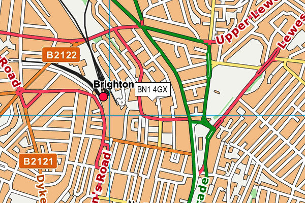BN1 4GX map - OS VectorMap District (Ordnance Survey)