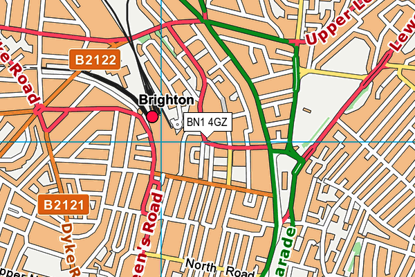 BN1 4GZ map - OS VectorMap District (Ordnance Survey)