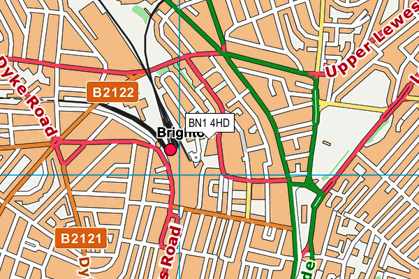 BN1 4HD map - OS VectorMap District (Ordnance Survey)