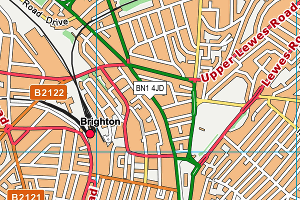BN1 4JD map - OS VectorMap District (Ordnance Survey)