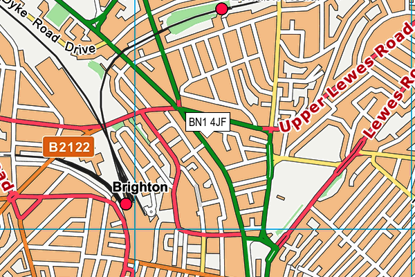 The Gym Group (Brighton London Road) map (BN1 4JF) - OS VectorMap District (Ordnance Survey)
