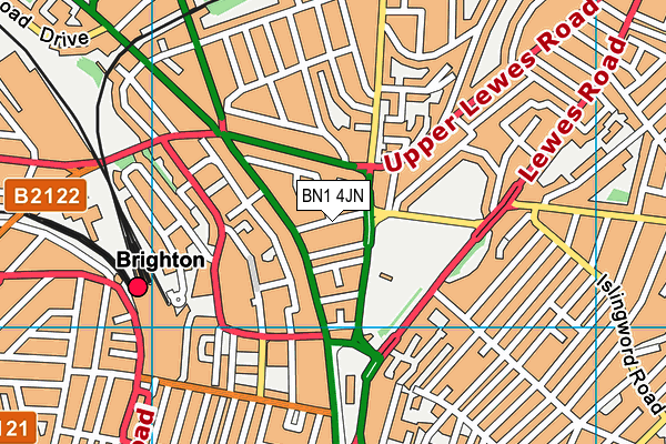 BN1 4JN map - OS VectorMap District (Ordnance Survey)