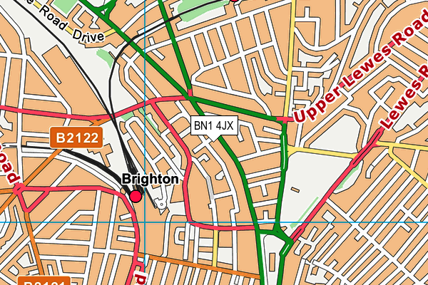 BN1 4JX map - OS VectorMap District (Ordnance Survey)
