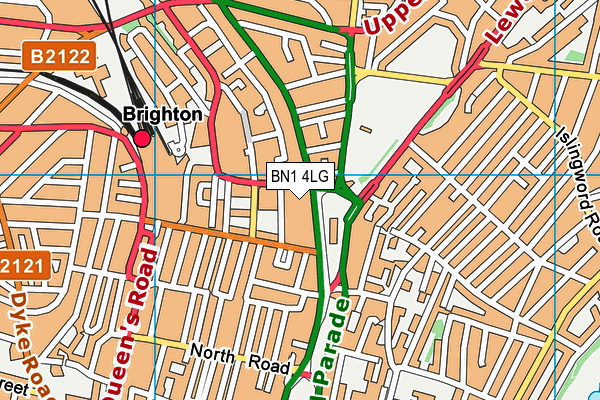 BN1 4LG map - OS VectorMap District (Ordnance Survey)