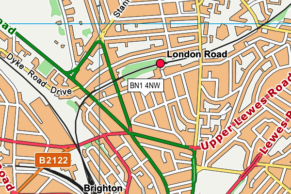 BN1 4NW map - OS VectorMap District (Ordnance Survey)