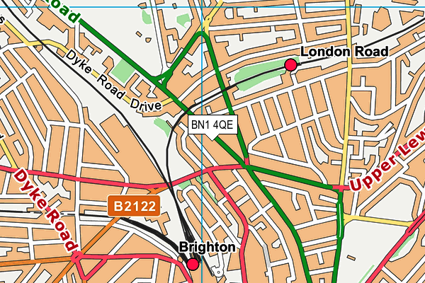 BN1 4QE map - OS VectorMap District (Ordnance Survey)