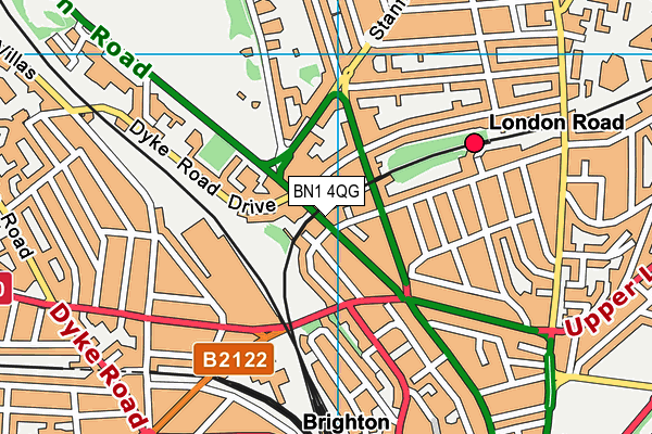 BN1 4QG map - OS VectorMap District (Ordnance Survey)