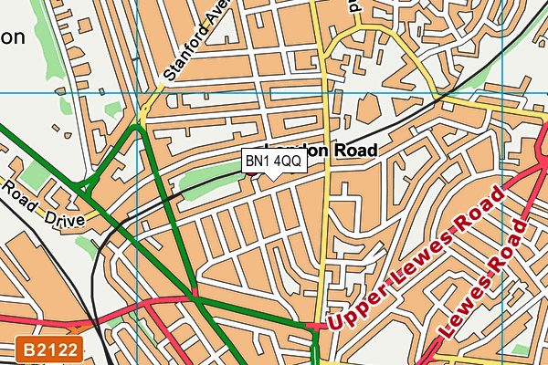 BN1 4QQ map - OS VectorMap District (Ordnance Survey)