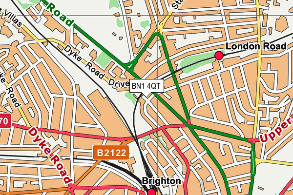 BN1 4QT map - OS VectorMap District (Ordnance Survey)