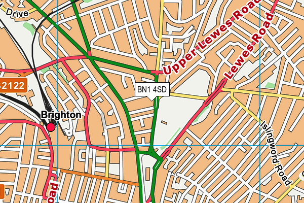 BN1 4SD map - OS VectorMap District (Ordnance Survey)