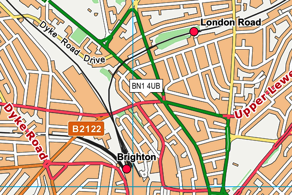 BN1 4UB map - OS VectorMap District (Ordnance Survey)