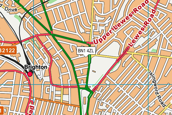 BN1 4ZL map - OS VectorMap District (Ordnance Survey)