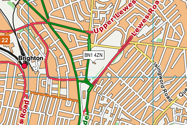 BN1 4ZN map - OS VectorMap District (Ordnance Survey)