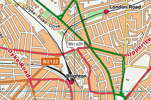 BN1 4ZR map - OS VectorMap District (Ordnance Survey)