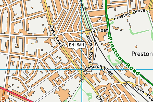 BN1 5AH map - OS VectorMap District (Ordnance Survey)