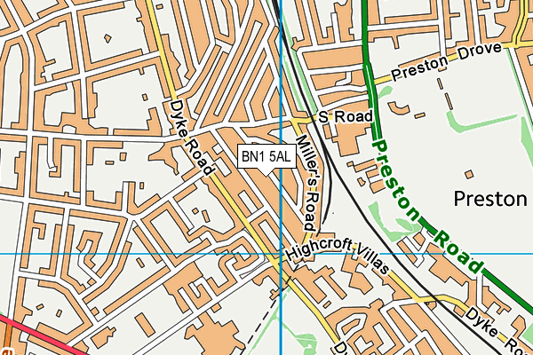 BN1 5AL map - OS VectorMap District (Ordnance Survey)