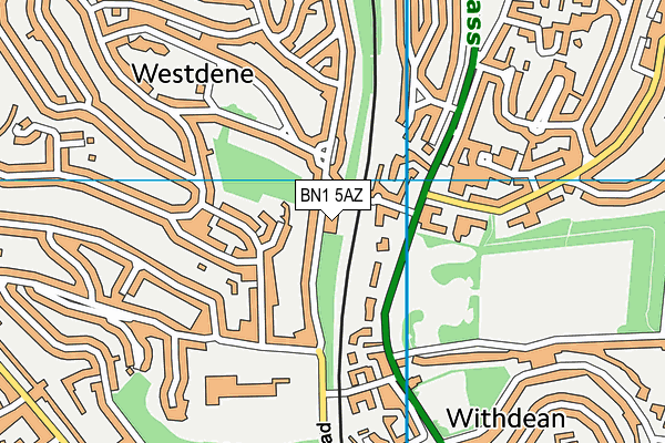 BN1 5AZ map - OS VectorMap District (Ordnance Survey)