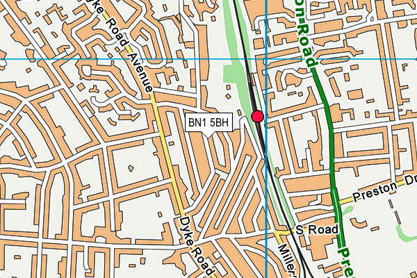BN1 5BH map - OS VectorMap District (Ordnance Survey)