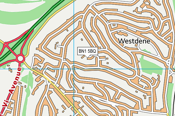 BN1 5BQ map - OS VectorMap District (Ordnance Survey)