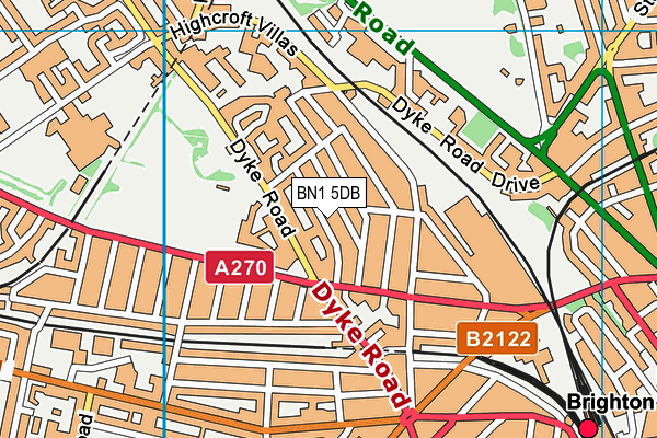 BN1 5DB map - OS VectorMap District (Ordnance Survey)
