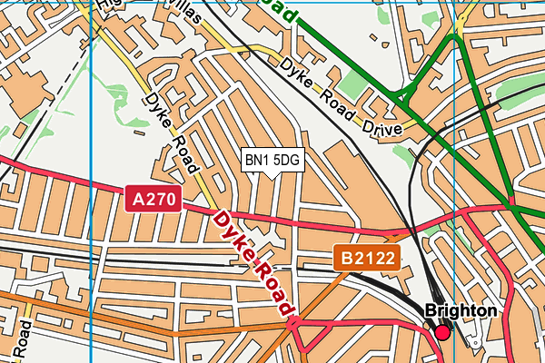 BN1 5DG map - OS VectorMap District (Ordnance Survey)