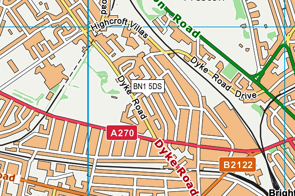 BN1 5DS map - OS VectorMap District (Ordnance Survey)