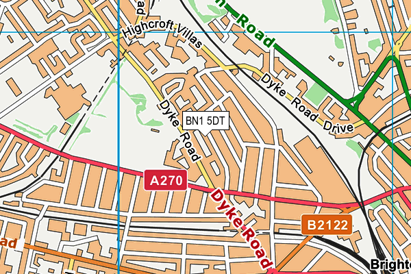 BN1 5DT map - OS VectorMap District (Ordnance Survey)