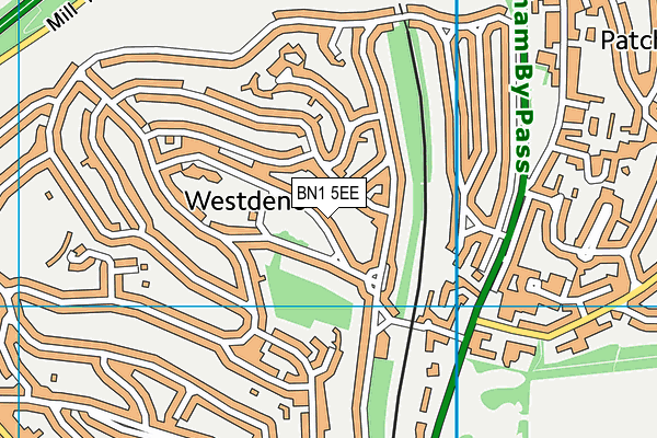 BN1 5EE map - OS VectorMap District (Ordnance Survey)