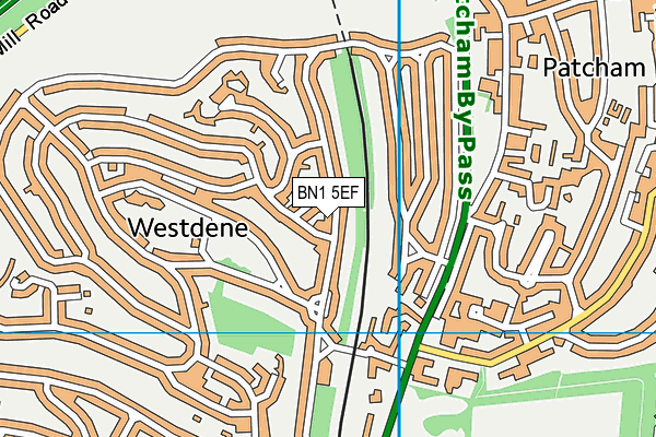 BN1 5EF map - OS VectorMap District (Ordnance Survey)