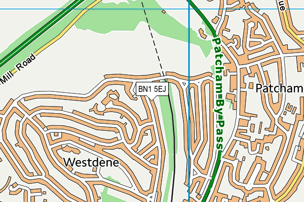 BN1 5EJ map - OS VectorMap District (Ordnance Survey)