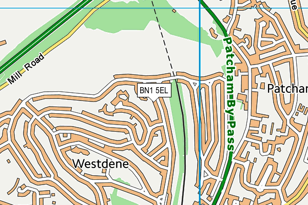 BN1 5EL map - OS VectorMap District (Ordnance Survey)