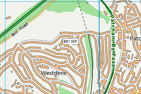 BN1 5EP map - OS VectorMap District (Ordnance Survey)