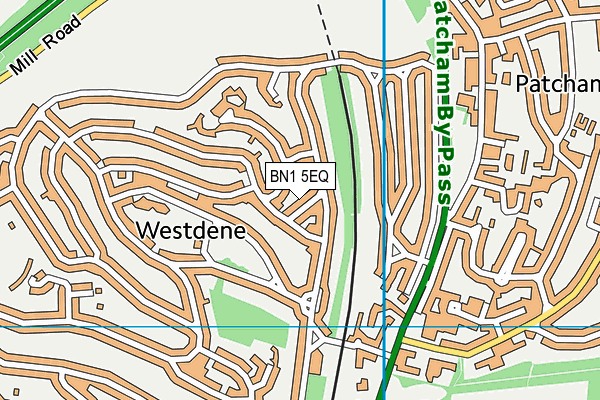 BN1 5EQ map - OS VectorMap District (Ordnance Survey)