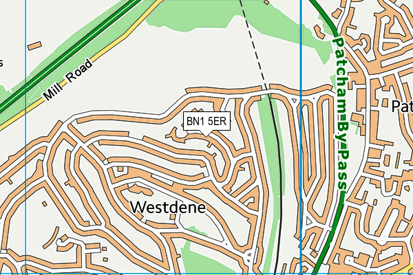 BN1 5ER map - OS VectorMap District (Ordnance Survey)
